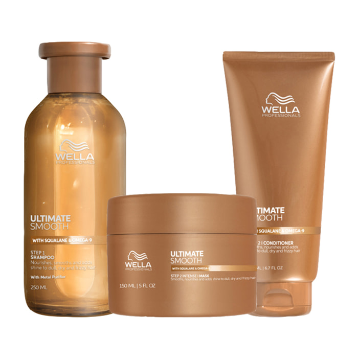 WELLA Kit Ultimate Smooth Step 1 Shampoo 250ml + Step 2 Intense Mask 150 + Step 2 Conditioner 200ml