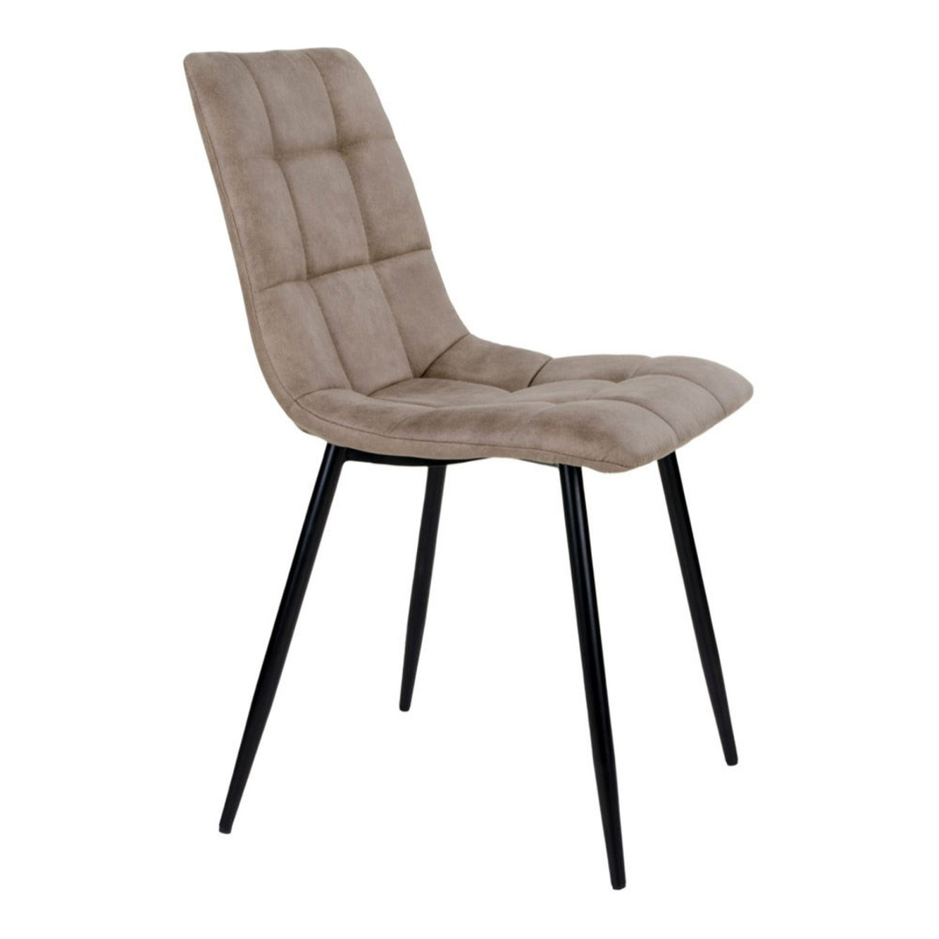 Set 2 sedie da pranzo Middelfart in microfibra marrone chiaro con gambe nere