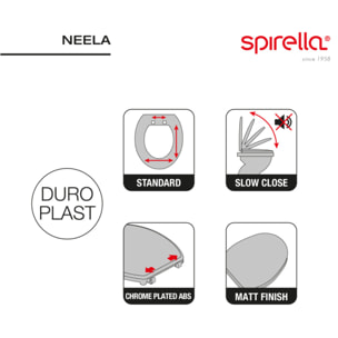 Abattant wc Thermo dur avec frein de chute NEELA Cappuccino mat - Charnières ABS Chromé Spirella