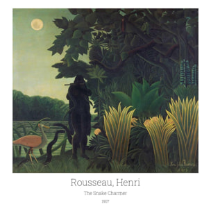 Tableau célèbre le Charmeur de Serpent d' Henri Rousseau Toile imprimée