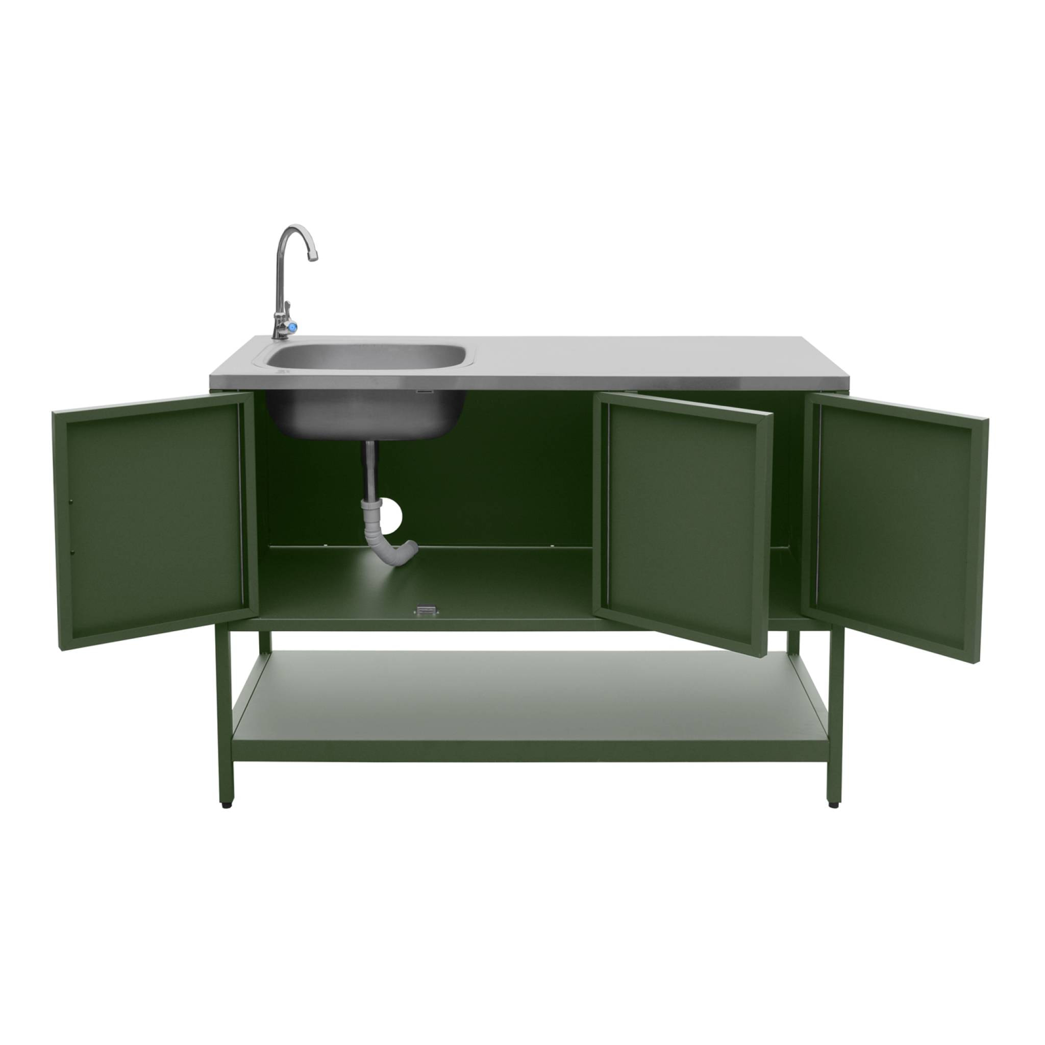 Cuisine extérieure îlot 2 modules acier inoxydable  NAXOS 2 MODULES