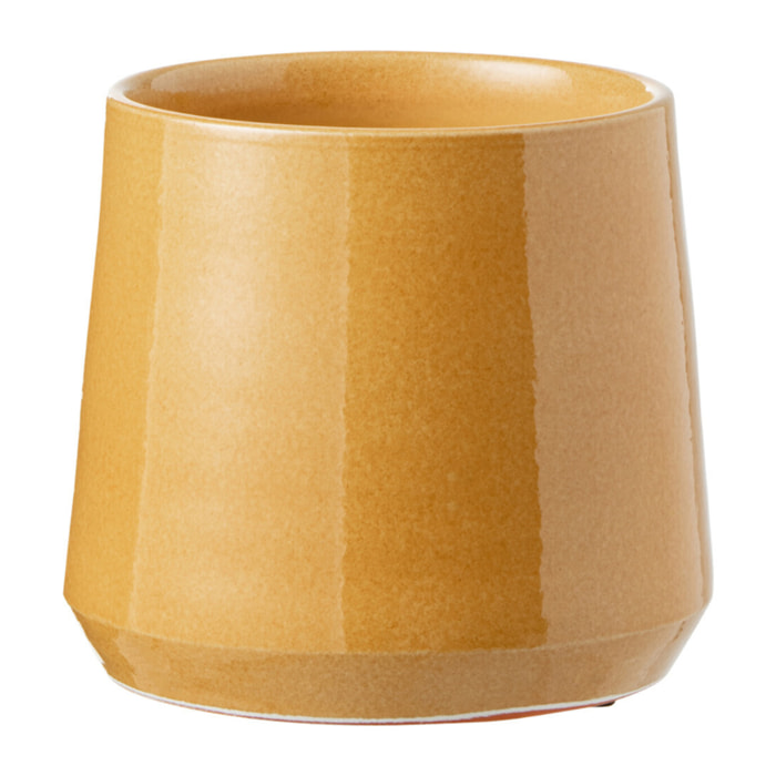 J-Line cache-pot Rond - céramique - ocre - small - 2 pièces - Ø 17 cm