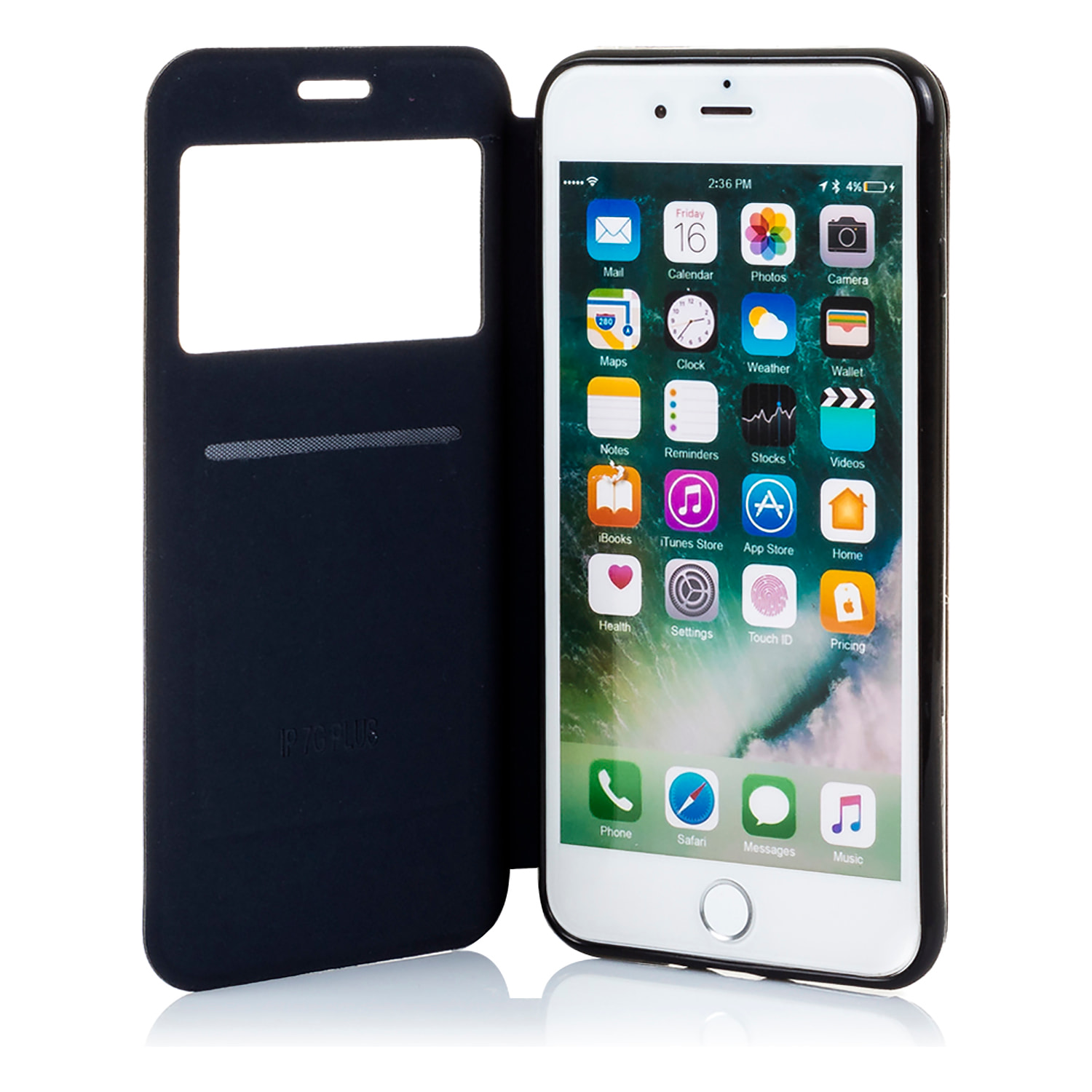 DAM CUSTODIA A LIBRO CON CHIUSURA MAGNETICA A FINESTRA Iphone 7 Plus/ Iphone 8 Plus 8x1x15 Cm. Colore nero