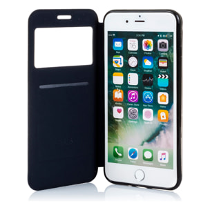 DAM CUSTODIA A LIBRO CON CHIUSURA MAGNETICA A FINESTRA Iphone 7 Plus/ Iphone 8 Plus 8x1x15 Cm. Colore nero