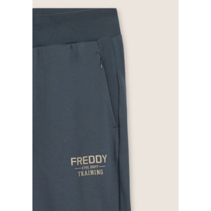 Pantaloni in felpa con fondo a polsino e dettagli rigati