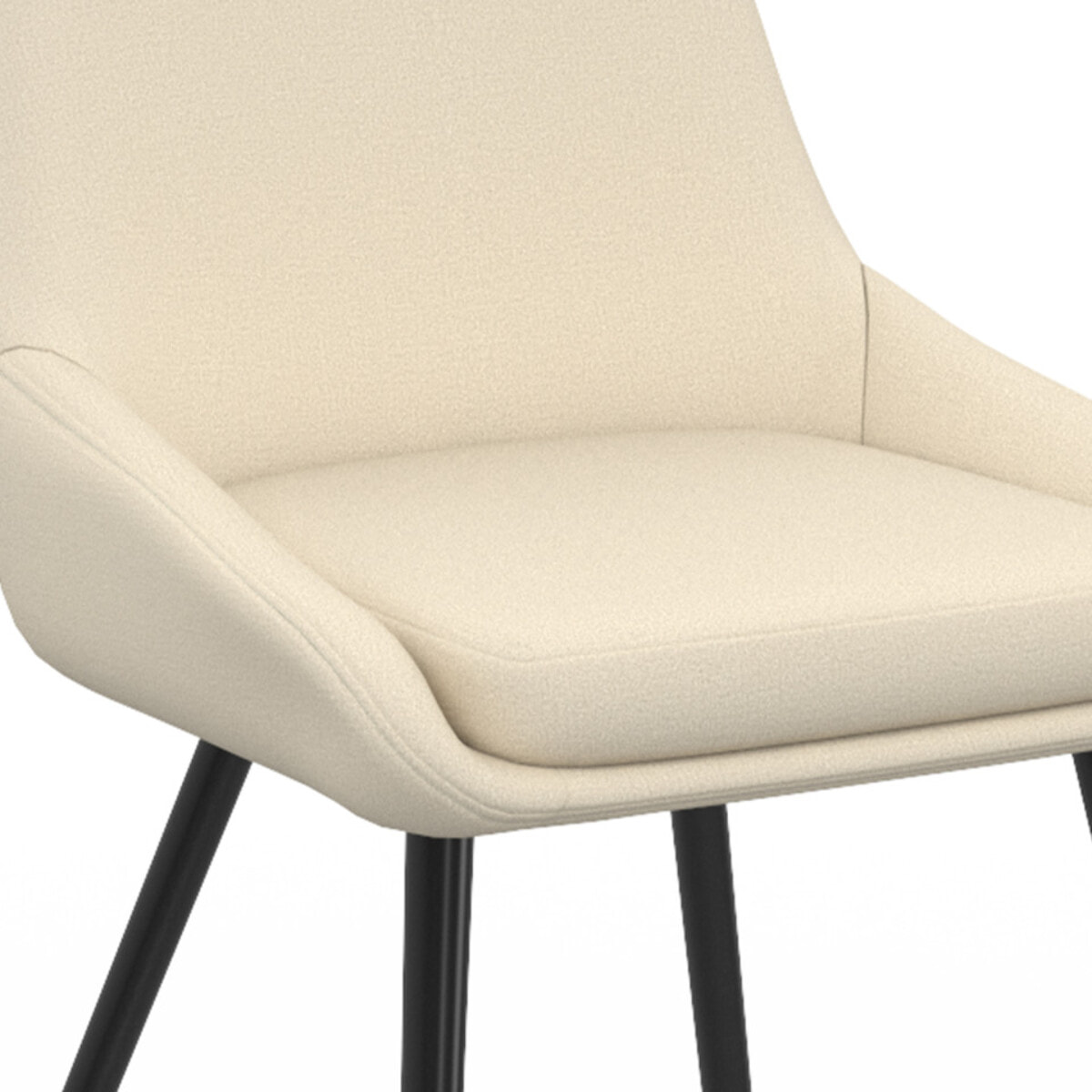 Chaises Ornella tissu beige pieds métal noirs - lot de 6