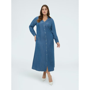 Fiorella Rubino - Vestito POWER in denim con punti luce - Blu