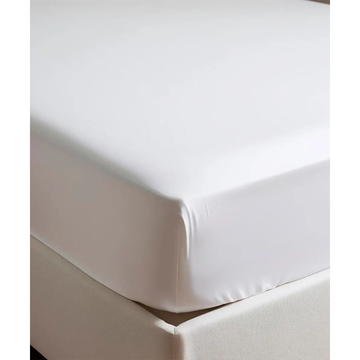Lenzuolo Inferiore elastico tutto giro PERCALLE BIANCO tinta unita per letto matrimoniale 100% Percalle di Cotone e Made in Italy