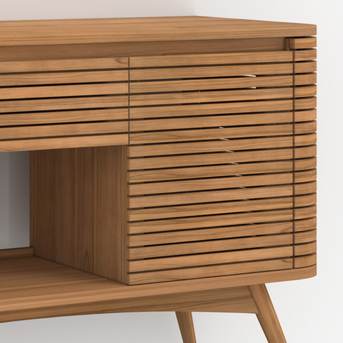 Ensemble de salle de bain en bois de teck 140 cm avec une niche - Auguste