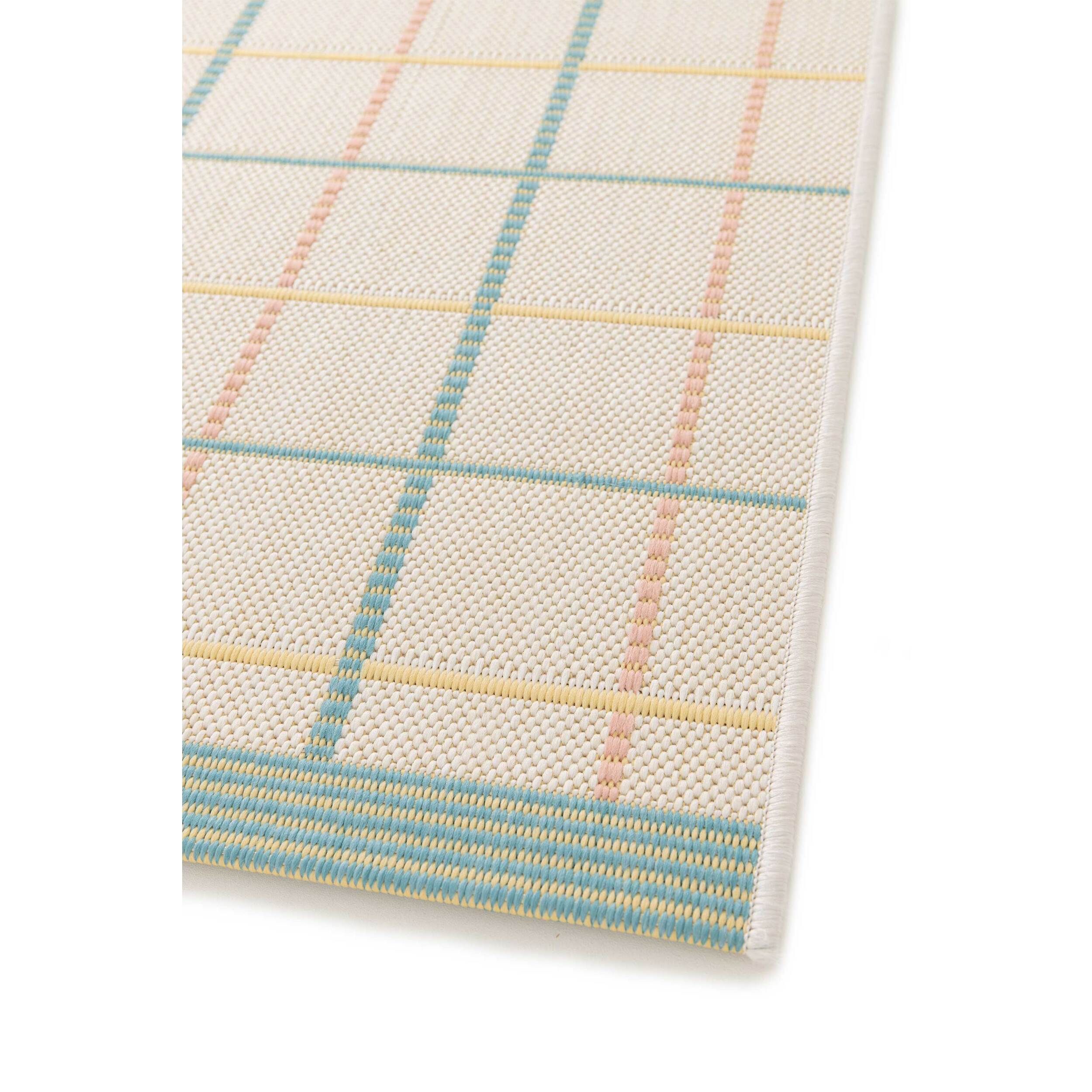 MANILA Alfombra geométrica de exterior-interior en tonos pastel, varias medidas disponibles.