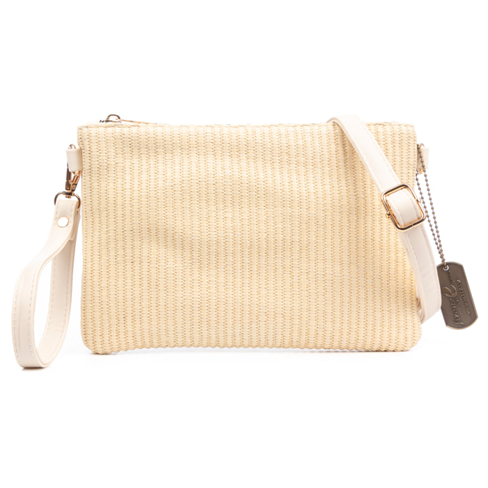Bellano Bolso bandolera Mujer. Tejido algodón piel sintética PU.