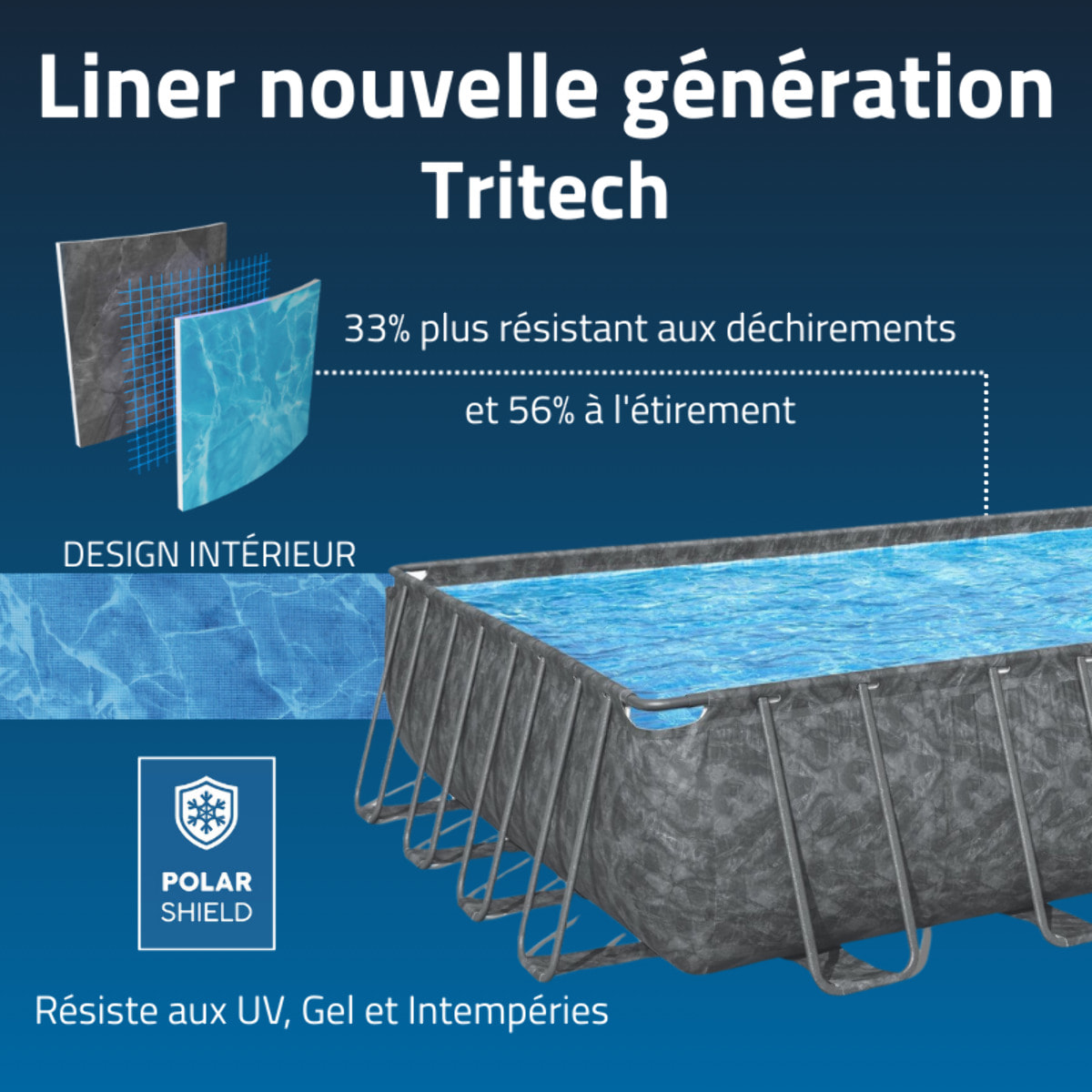 Bestway Piscine hors sol - Rectangulaire - APX 365 - 956 x 488 x 132 cm