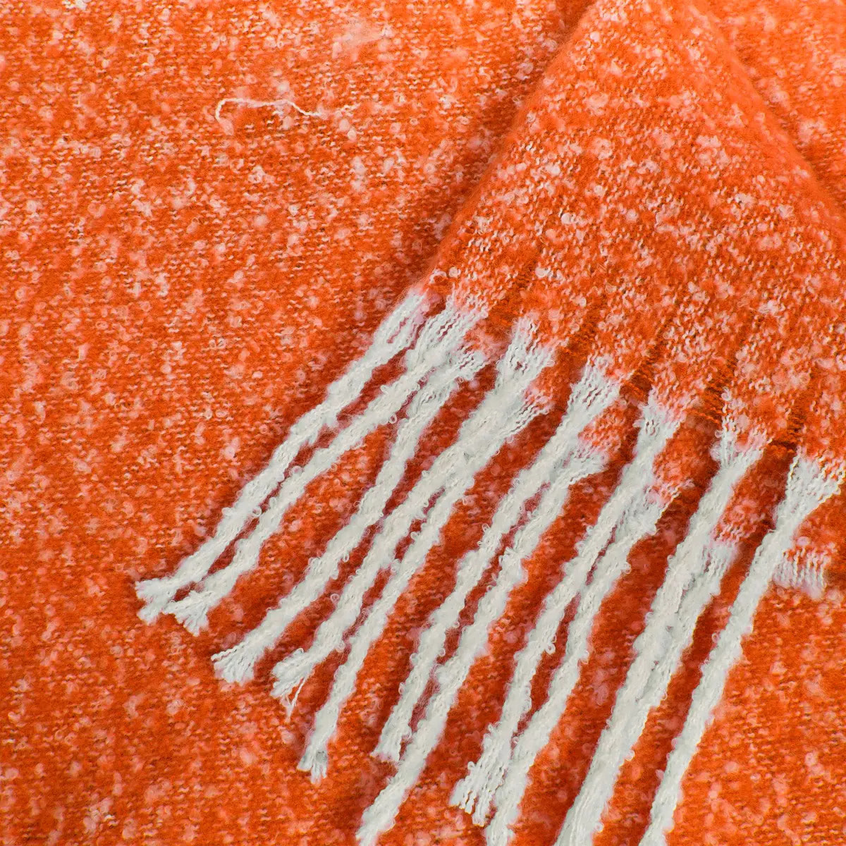 Plaid effet mohair Flow orange 170x130cm