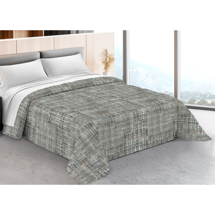 Trapunta Invernale 300gr Made in Italy Piumone Clado Linea Scaldanotti Disegno Lisbona Grigio