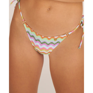 Braga de bikini con lazos y estampado zigzag