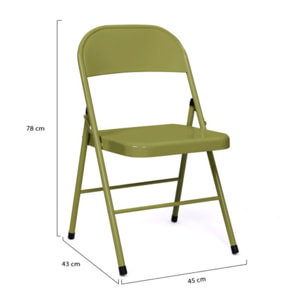 Chaises métal pliante Lucy - Vert