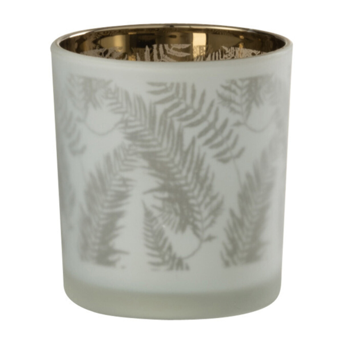 J-Line photophore Feuille - verre - blanc/vert - small - 4 pcs