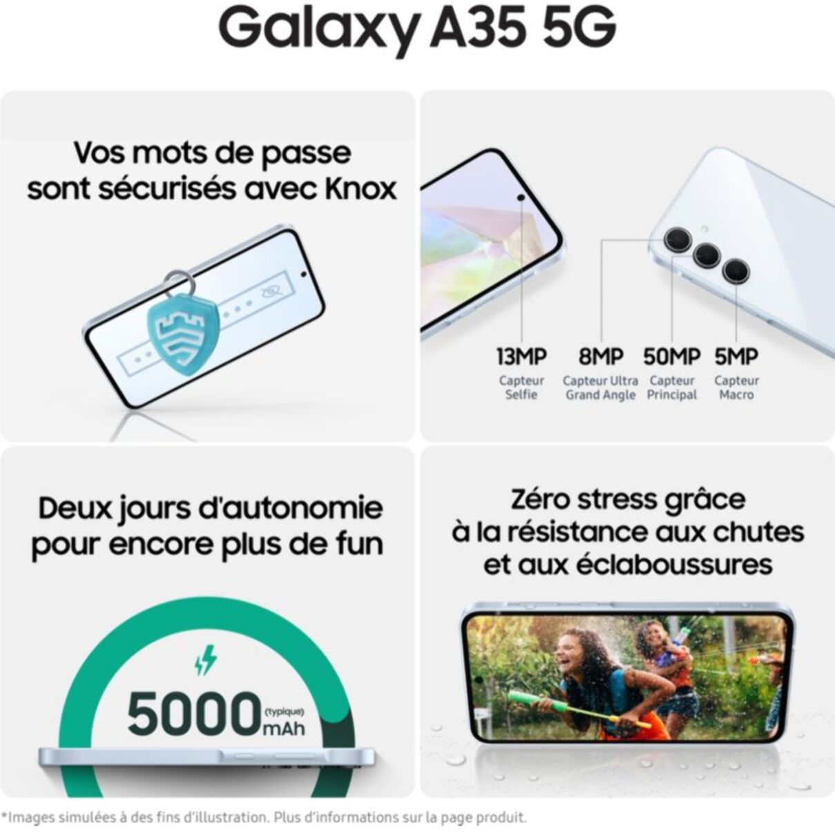 Smartphone SAMSUNG Galaxy A35 Lilas 128Go 5G