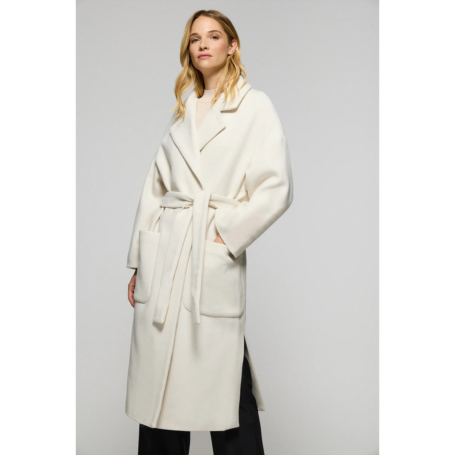 Abrigo largo Carrie beige de paño y detalles Polo Club