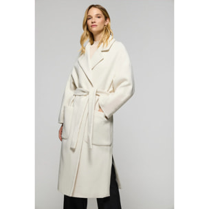 Abrigo largo Carrie beige de paño y detalles Polo Club