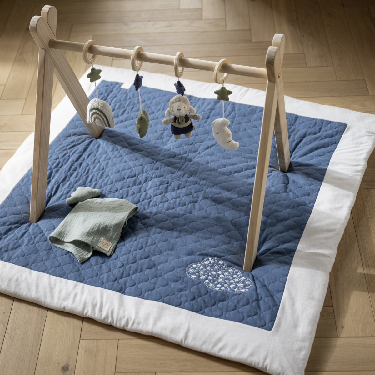 Grand tapis de jeu en coton matelassé