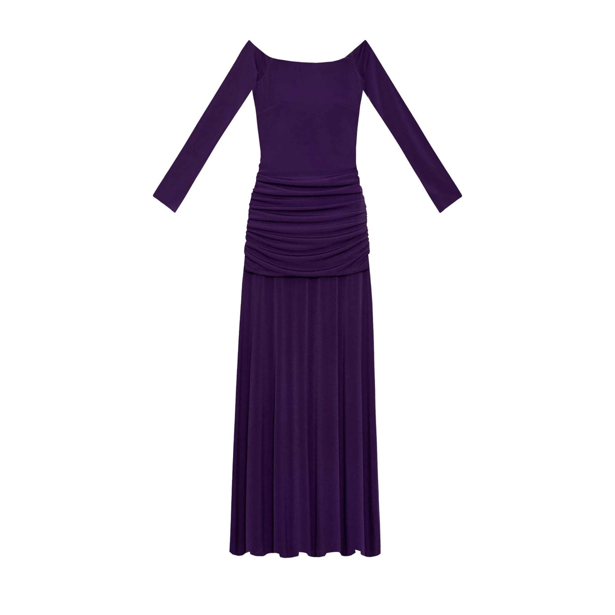 Vestido midi de punto escote bardot