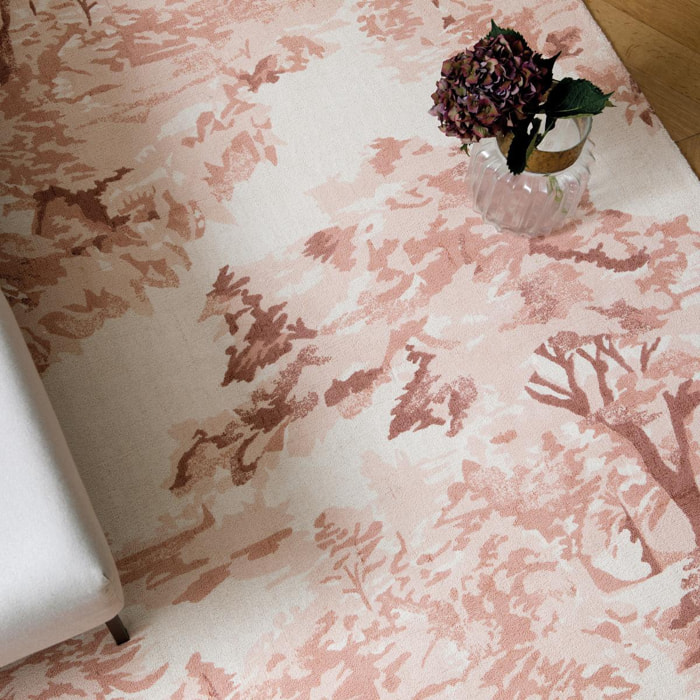 Tapis salon et chambre fait à la main en coton motif floral MADE