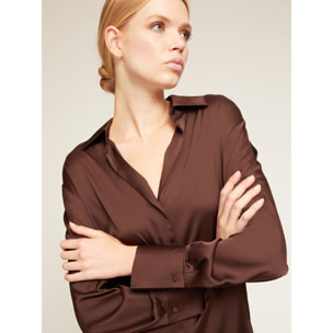 Motivi - Camicia satin - Marrone