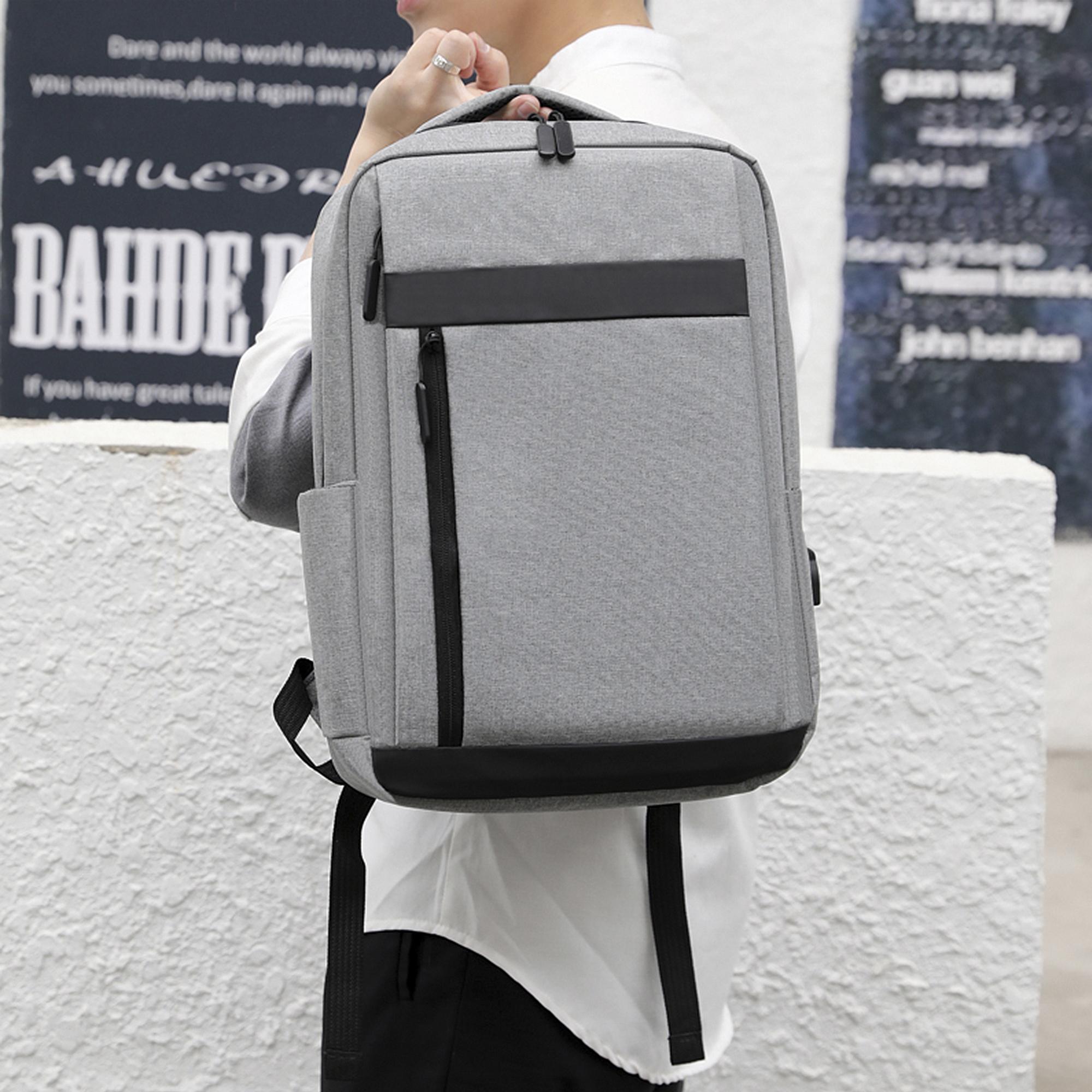 DAM Mochila para Laptop con interfaz de carga USB. 28x11x40 Cm. Color: Gris