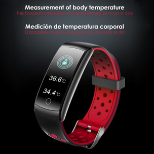 Pulsera inteligente Q8T con temperatura corporal, multideporte, monitor cardiaco y de presión sanguínea