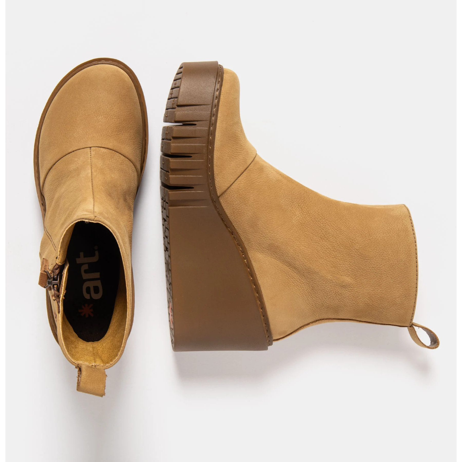 Botines con tacón 2091 NOBUCK KARAMEL/ CATANIA color Karamel