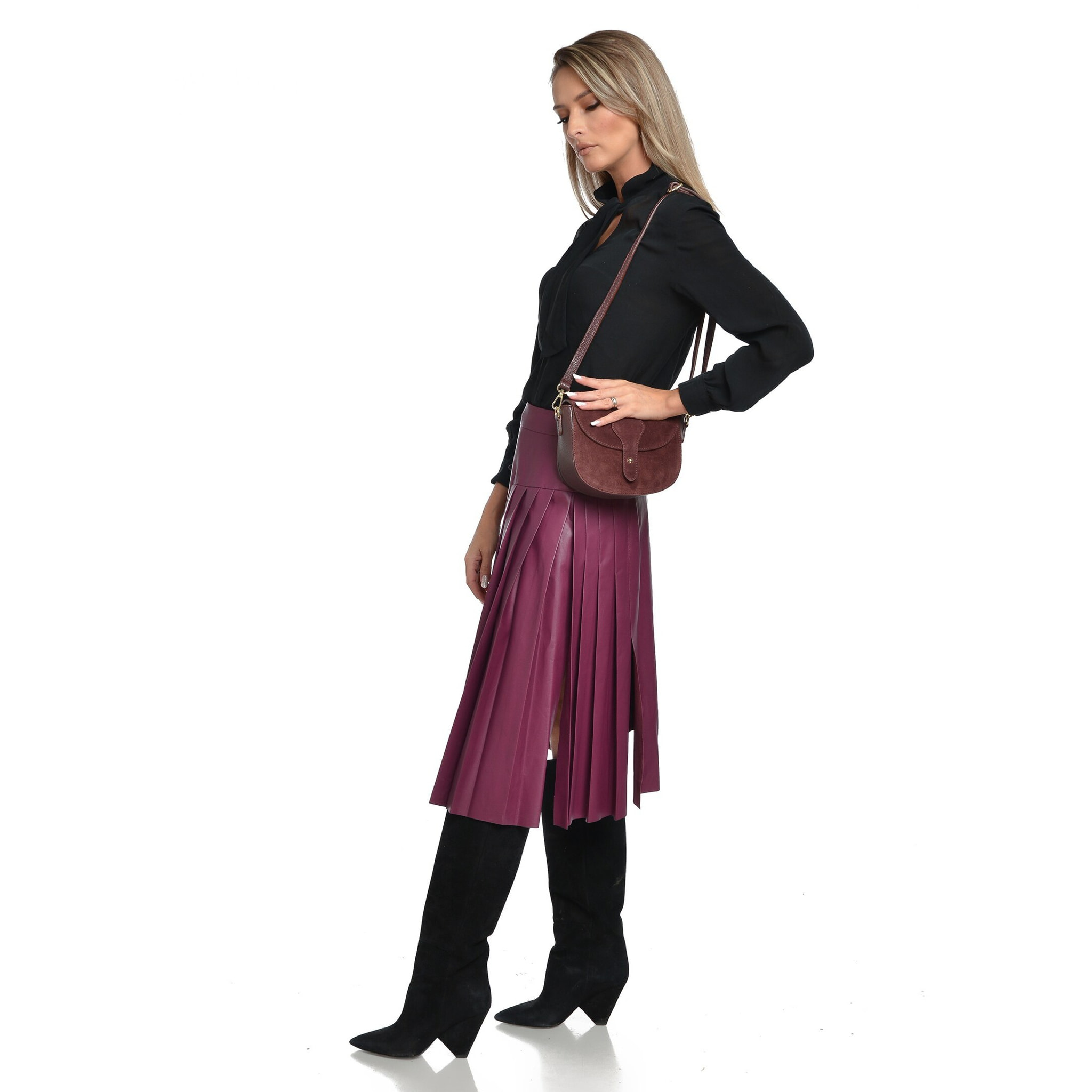 Borsa a spalla Anna Luchini Bordeaux