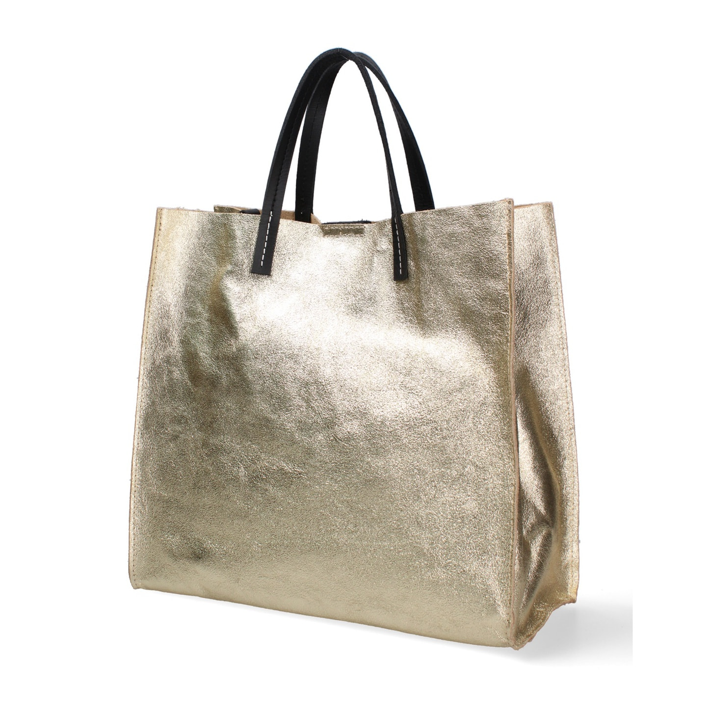 Borsa a mano da donna Made in Italy - Modello Ereva - 100% pelle - 34.5 x 32.0 x 17.0 cm