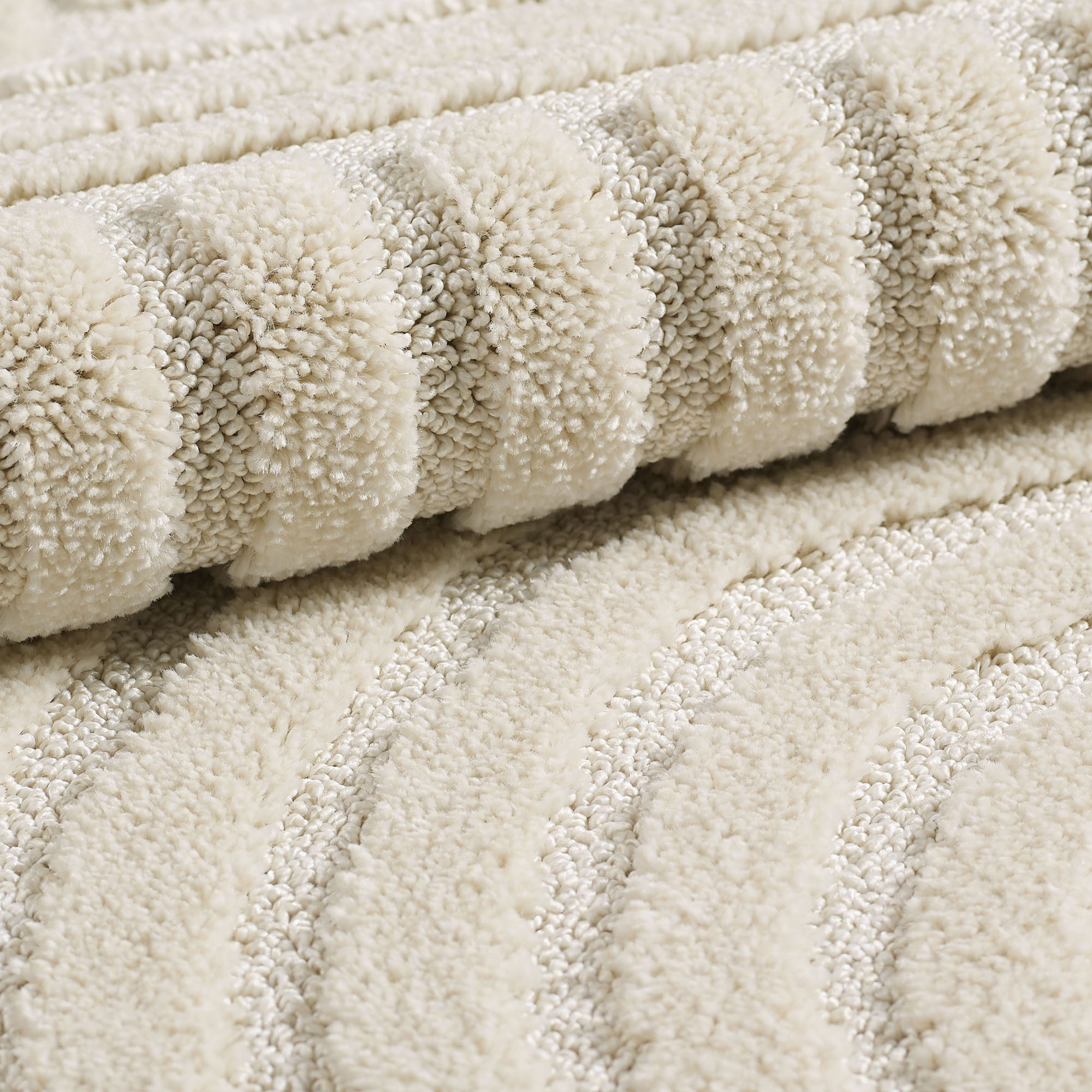 TURIN - Tapis moderne à motif géométrique en relief Creme