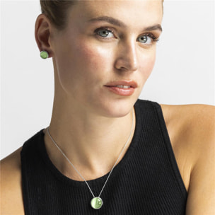 Collar con Ojo de Gato Verde acabado plata