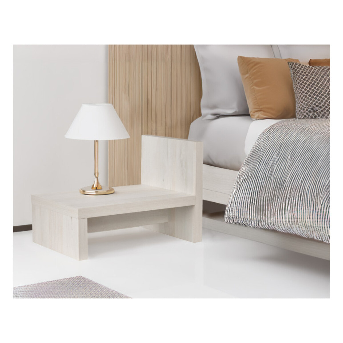 Table de chevet rectangulaire en décor chêne - BROOKLYN