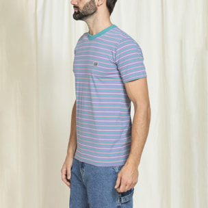 T-SHIRT A RIGHE MODELLO CARRERA BLUE AGE REPLICA