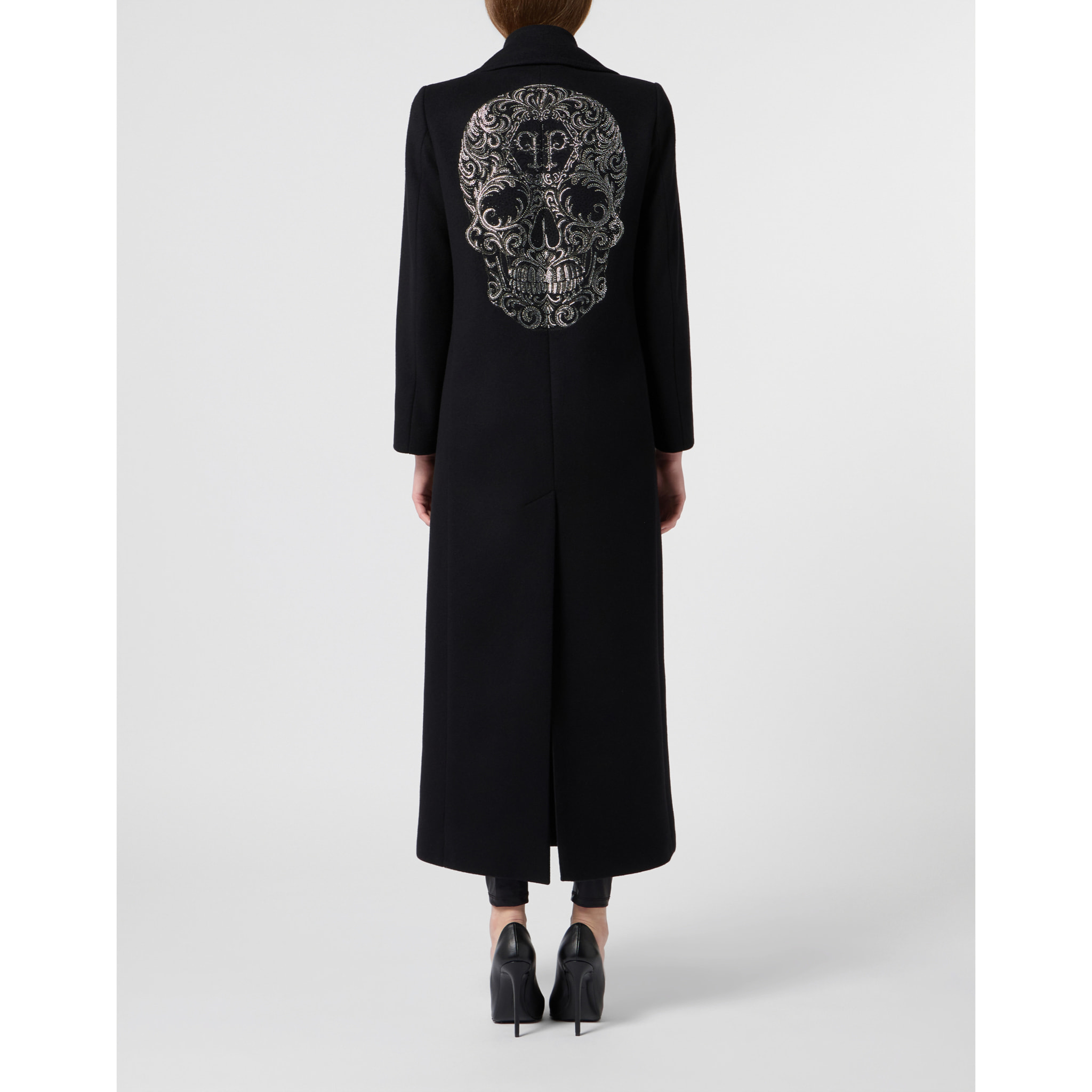 PHILIPP PLEIN Duke Long Coat Baroque Skull