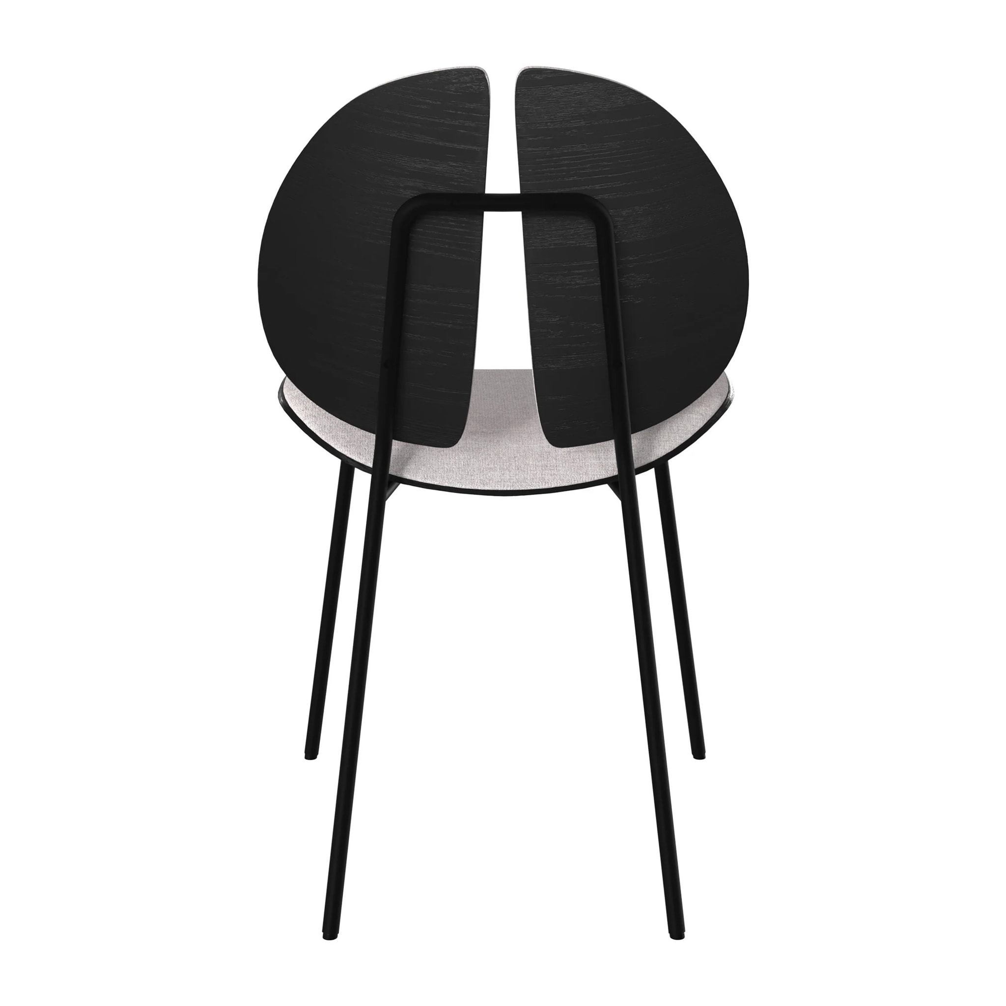 Chaise en tissu gris et bois noir - Coccinelle