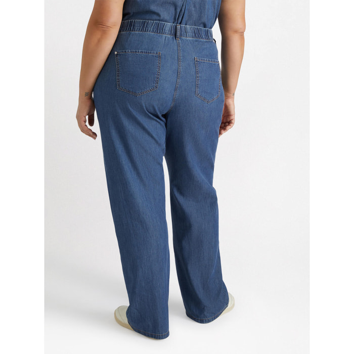 Fiorella Rubino - Jeans a palazzo con lacci in vita - Blu
