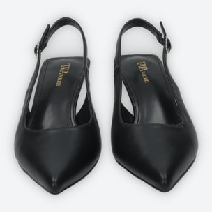 Décolleté sling back Donna Tata Italia Nero