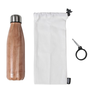 Coffret Bouteille Isotherme Effet Bois 50cl
