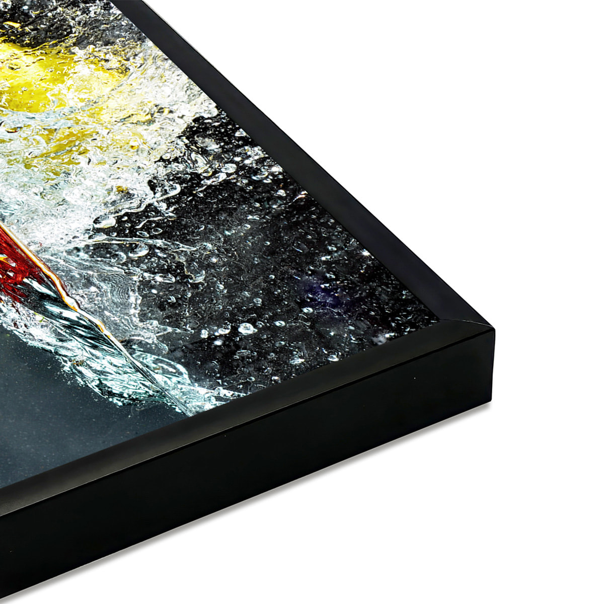 Affiche encadrée fruits en mouvement sous l’eau Affiche + cadre en métal - Noir