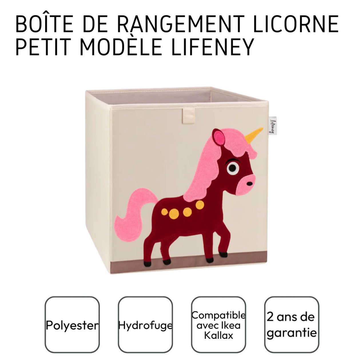 Boîte de rangement en tissu pour enfant "licorne", compatible Ikea Kallax Lifeney