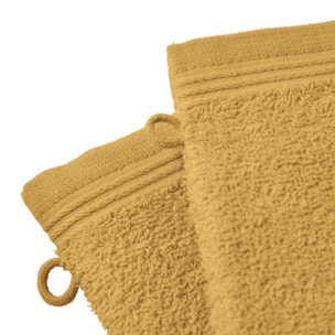 Lot de 2 gants de toilette "Spa" 15 x 21 cm / 400 gr/m² - Couleur: "Spa" Jaune Maîs