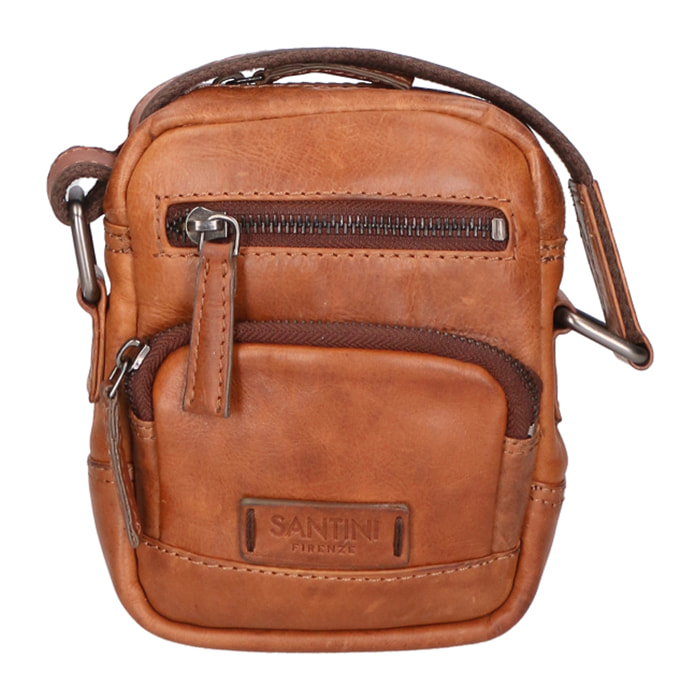 Borsa a tracolla unisex In Vera pelle Made in Italy 17x17x3 cm