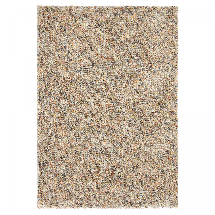 Tapis shaggy tissé en laine motif faux uni ELRA