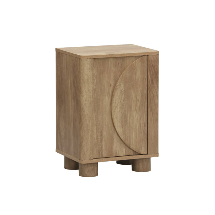 Table de chevet effet bois de manguier 1 porte réversible Pondi