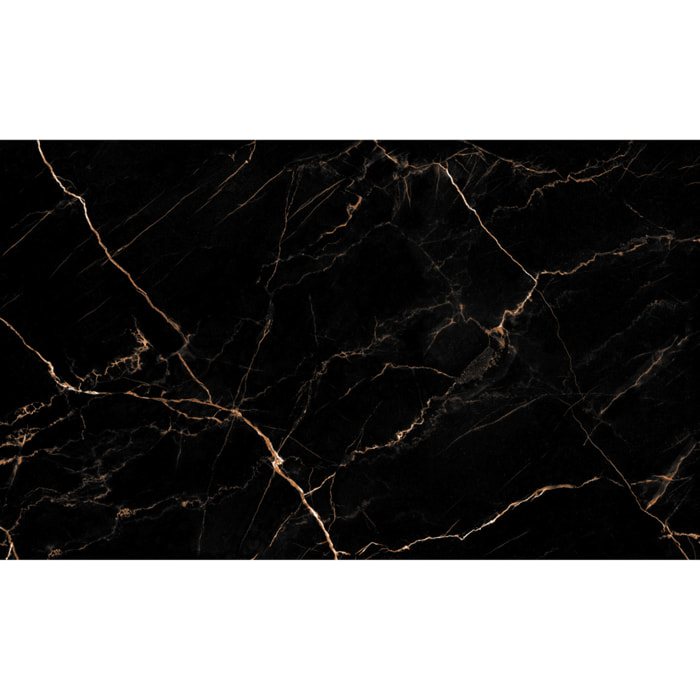 Rouleau revêtement adhésif vinyle au mètre - Sticker lavable Cuisine Meuble Armoire Porte - MARBRE NOIR ET CUIVRE