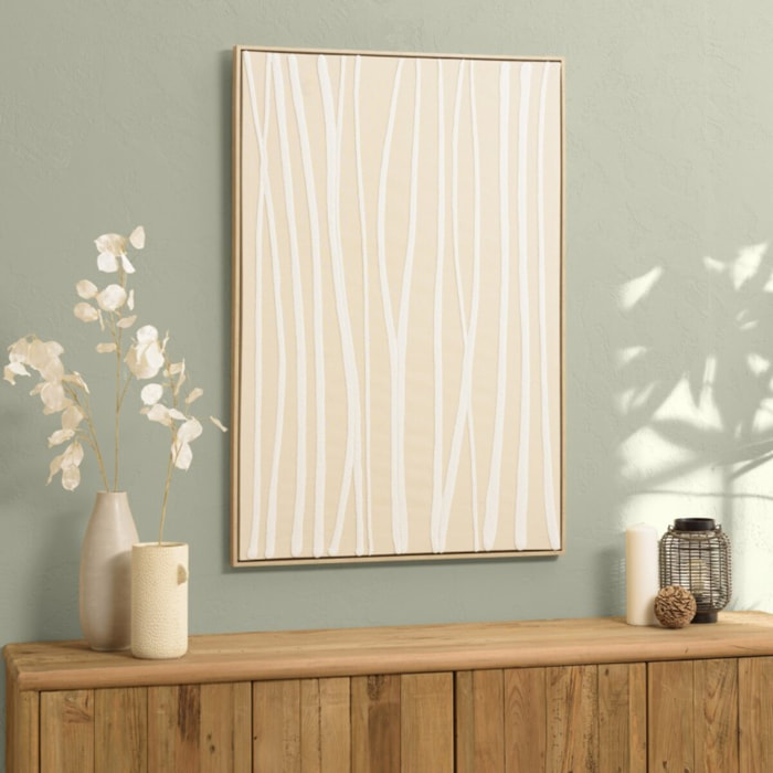 HOMER - Décoration murale B - 83x123cm lignes abstraites, cadre naturel